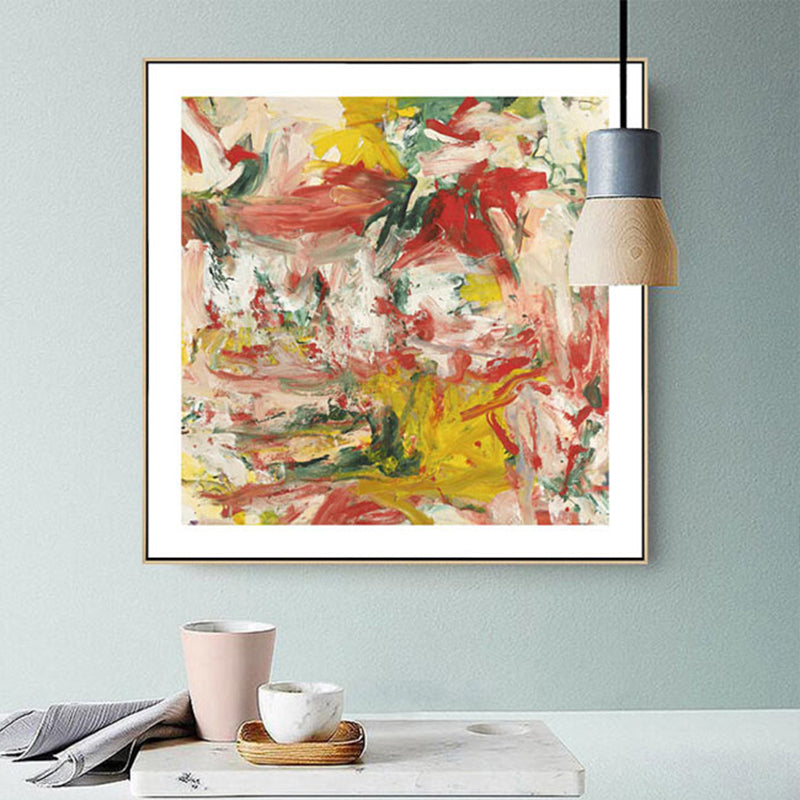Abstract Oil Painting Wrapped Canvas Modern Art Textured Wall Decor in Soft Color for Room Clearhalo 'Arts' 'Canvas Art' 1860330