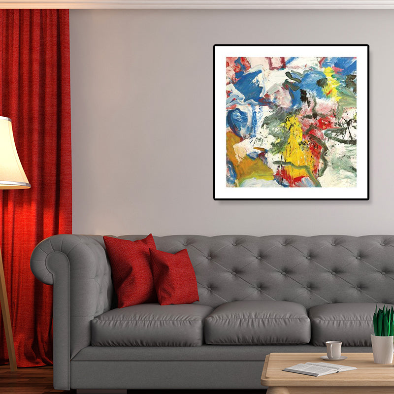 Abstract Oil Painting Wrapped Canvas Modern Art Textured Wall Decor in Soft Color for Room Blue Clearhalo 'Arts' 'Canvas Art' 1860333