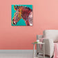Wild Animal Canvas Print Pop Art Style Textured Dining Room Painting in Pastel Color Dark Red Clearhalo 'Arts' 'Canvas Art' 1860395