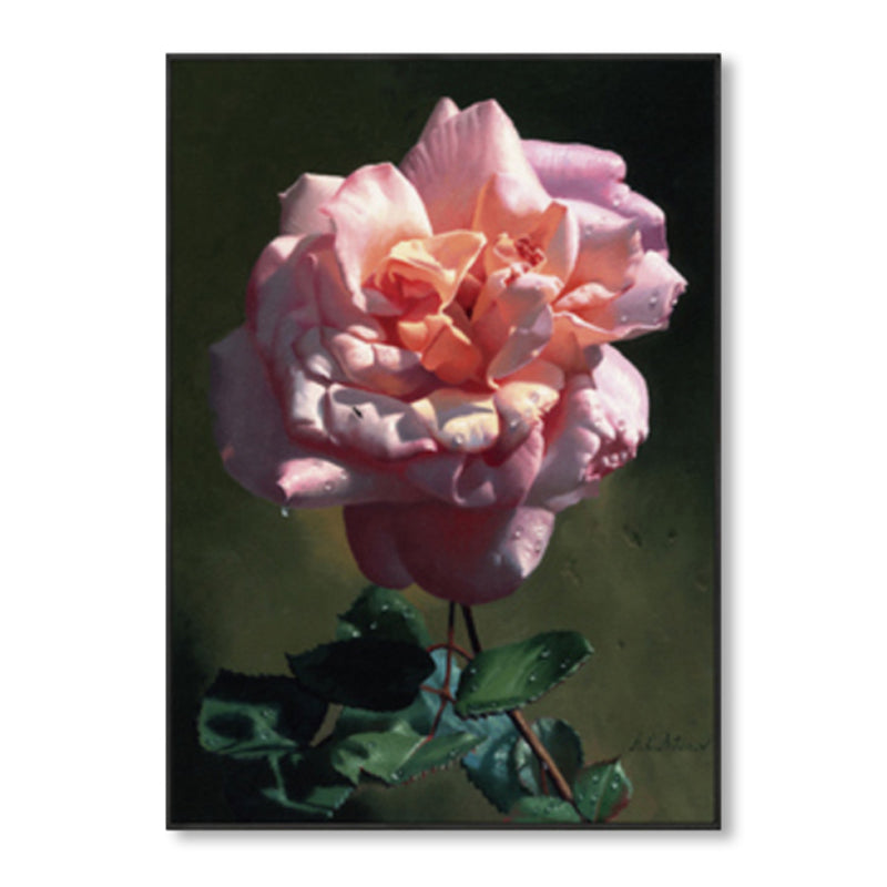 Flower Blossom Canvas Print Textured Countryside Living Room Wall Art in Soft Color Clearhalo 'Art Gallery' 'Canvas Art' 'Country Art Gallery' 'French Country' 'Rustic' Arts' 1860503