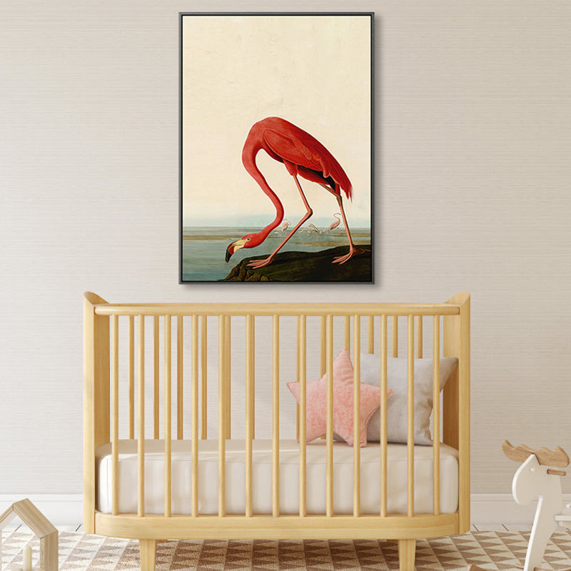 Tropical Painting Print Flamingo Canvas House Interior Wall Art Decor in Pastel Color Clearhalo 'Art Gallery' 'Canvas Art' 'Coastal Art Gallery' 'Tropical' Arts' 1860517