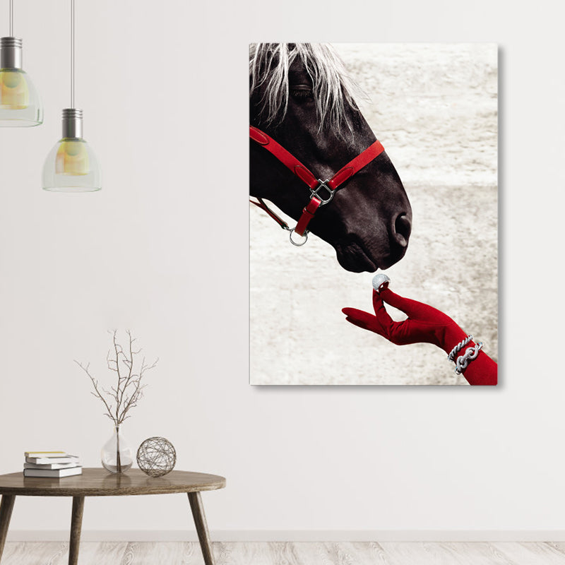 Textured Brown Wrapped Canvas Modern Horse Pattern Painting, Multiple Sizes Options Clearhalo 'Art Gallery' 'Canvas Art' 'Contemporary Art Gallery' 'Modern' Arts' 1860520