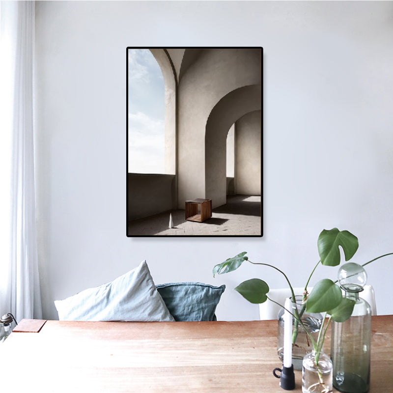 Arched Door Scenery Wall Art Set Soft Color Modern Style Canvas Print for Family Room Clearhalo 'Art Gallery' 'Canvas Art' 'Contemporary Art Gallery' 'Modern' Arts' 1860561