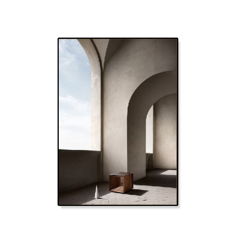 Arched Door Scenery Wall Art Set Soft Color Modern Style Canvas Print for Family Room Clearhalo 'Art Gallery' 'Canvas Art' 'Contemporary Art Gallery' 'Modern' Arts' 1860562