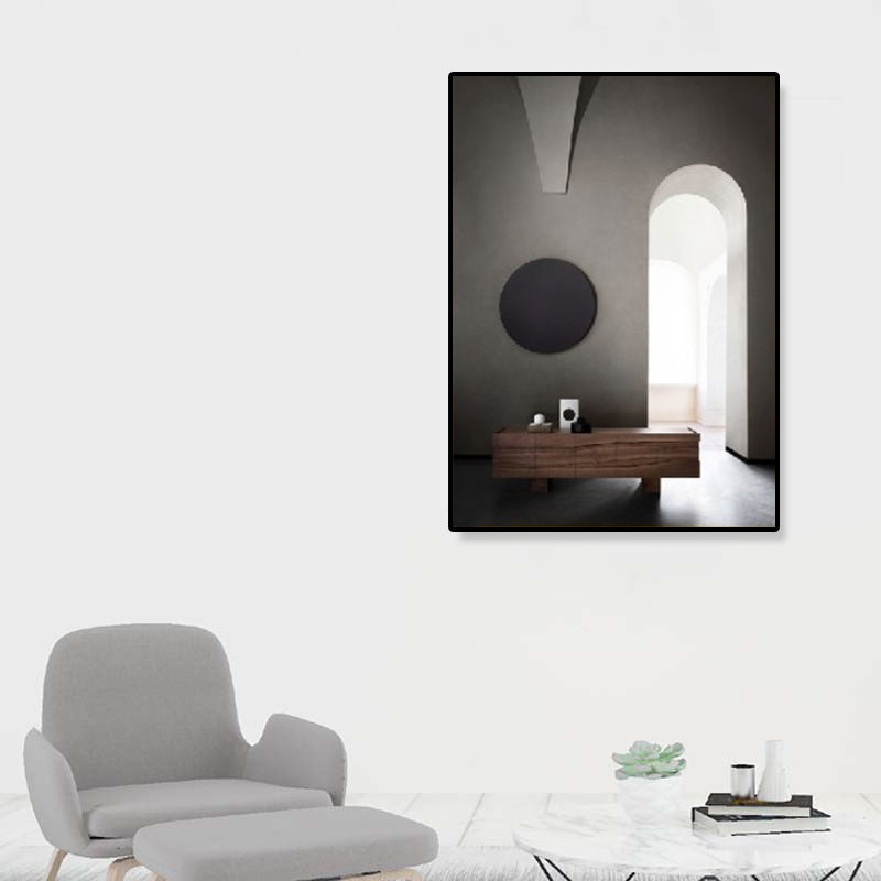 Arched Door Scenery Wall Art Set Soft Color Modern Style Canvas Print for Family Room Clearhalo 'Art Gallery' 'Canvas Art' 'Contemporary Art Gallery' 'Modern' Arts' 1860564