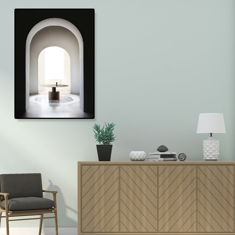 Arched Door Scenery Wall Art Set Soft Color Modern Style Canvas Print for Family Room Clearhalo 'Art Gallery' 'Canvas Art' 'Contemporary Art Gallery' 'Modern' Arts' 1860572