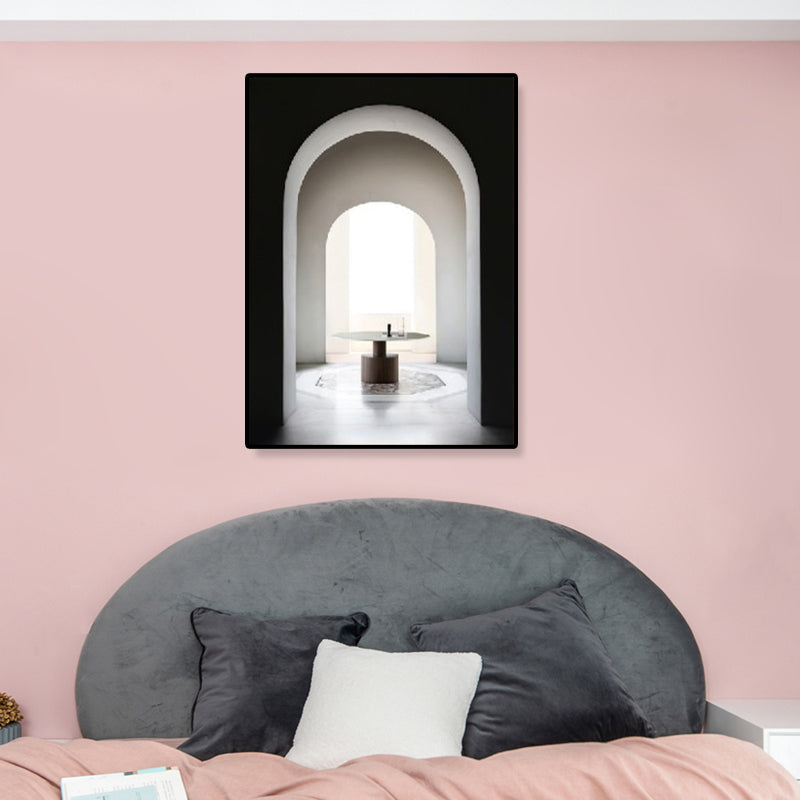 Arched Door Scenery Wall Art Set Soft Color Modern Style Canvas Print for Family Room Clearhalo 'Art Gallery' 'Canvas Art' 'Contemporary Art Gallery' 'Modern' Arts' 1860573