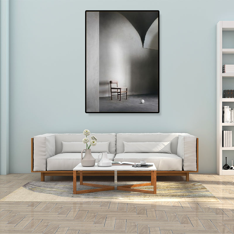 Arched Door Scenery Wall Art Set Soft Color Modern Style Canvas Print for Family Room Grey Clearhalo 'Art Gallery' 'Canvas Art' 'Contemporary Art Gallery' 'Modern' Arts' 1860575