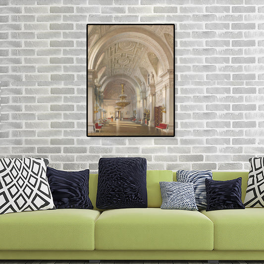 Long Arched Gallery Wall Art Decor Living Room Architecture Canvas Print in Brown Clearhalo 'Art Gallery' 'Canvas Art' 'Contemporary Art Gallery' 'Modern' Arts' 1860585
