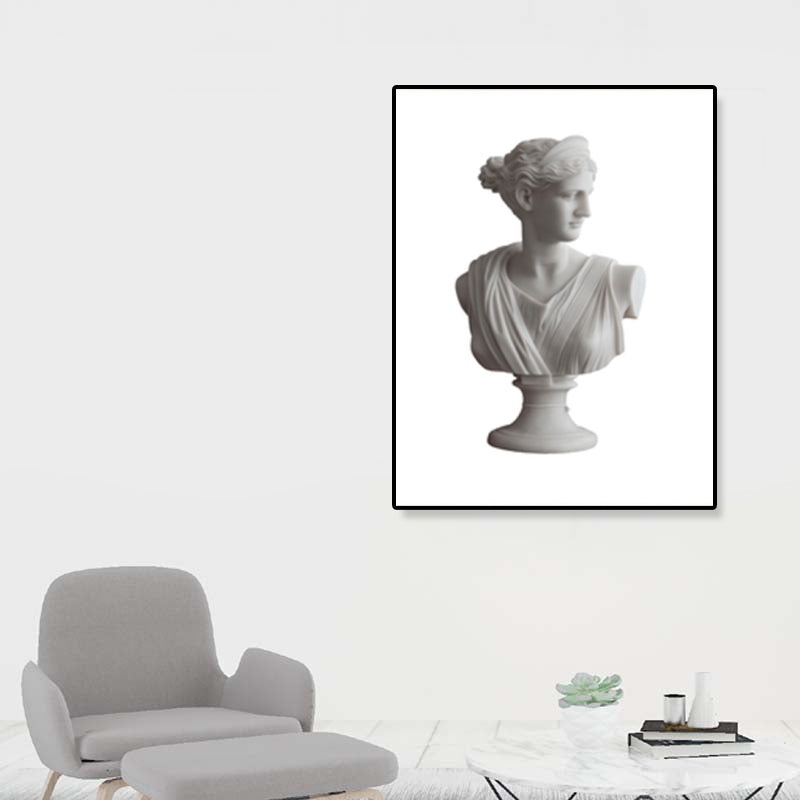 White Top Sculpture Painting Contemporary Textured Canvas Wall Art for Sitting Room Clearhalo 'Art Gallery' 'Canvas Art' 'Contemporary Art Gallery' 'Modern' Arts' 1860592