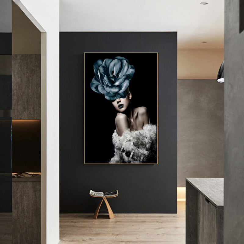 Tela sfacciata in tela art decorazione da parete in stile glam in stile chiaro per il salotto