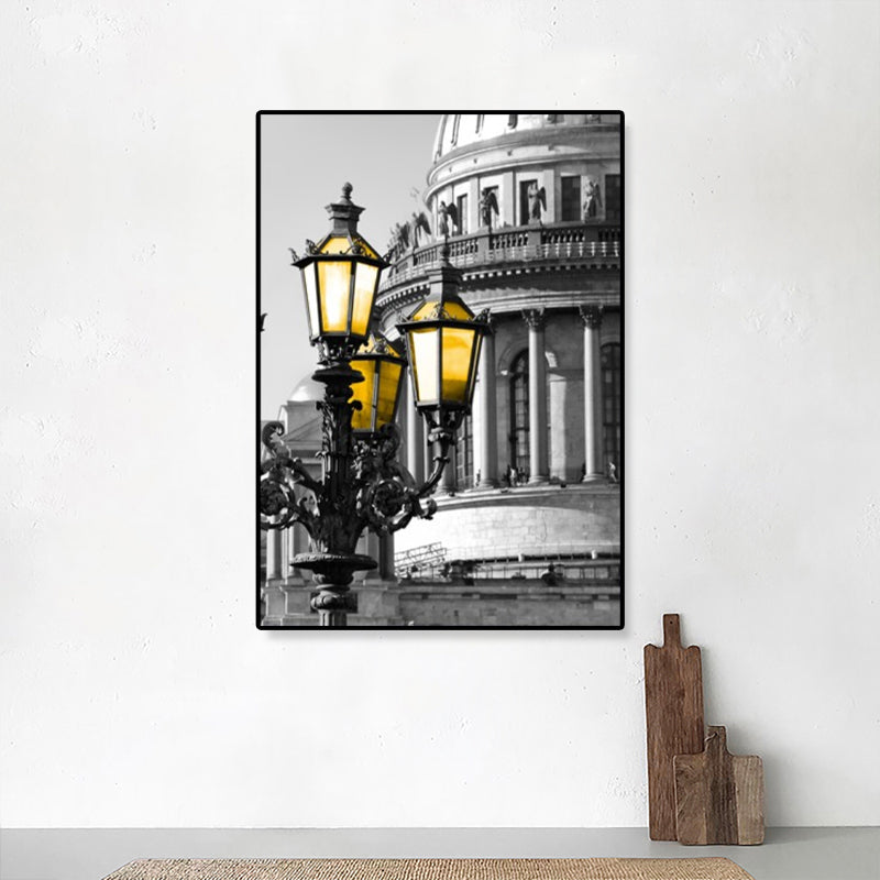 Cathedral Scene Wrapped Canvas Modern Famous Architecture Wall Decor in Pastel Color Clearhalo 'Art Gallery' 'Canvas Art' 'Contemporary Art Gallery' 'Modern' Arts' 1860612