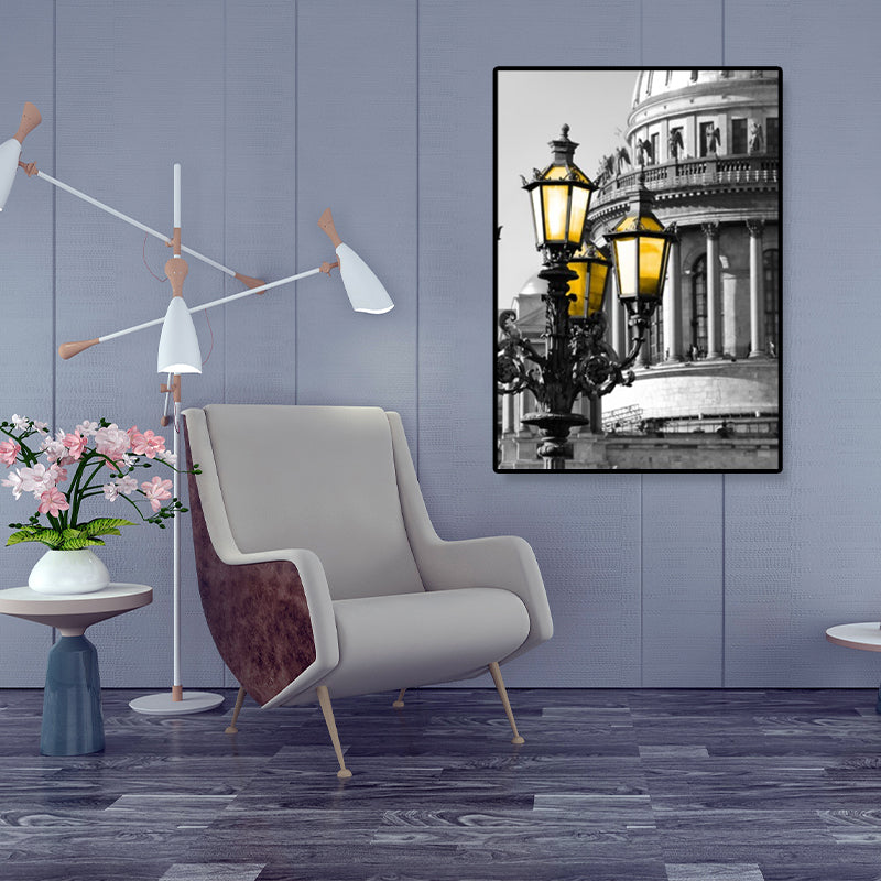 Cathedral Scene Wrapped Canvas Modern Famous Architecture Wall Decor in Pastel Color Clearhalo 'Art Gallery' 'Canvas Art' 'Contemporary Art Gallery' 'Modern' Arts' 1860613