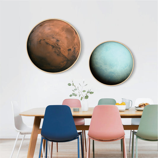 Outer Space Planet Wall Art Kids Textured Bedroom Canvas Print in Soft Color, Optional Sizes Clearhalo 'Art Gallery' 'Canvas Art' 'Kids' Arts' 1860623