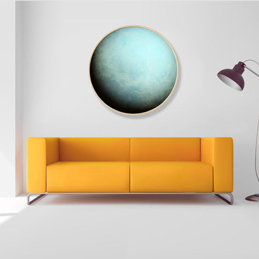 Outer Space Planet Wall Art Kids Textured Bedroom Canvas Print in Soft Color, Optional Sizes Clearhalo 'Art Gallery' 'Canvas Art' 'Kids' Arts' 1860625