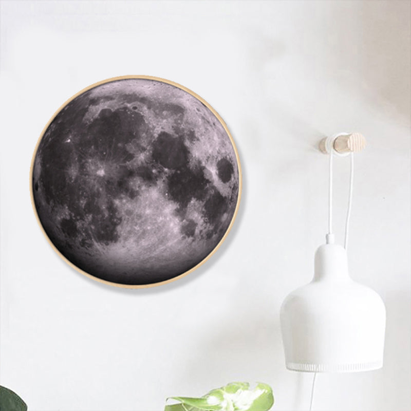 Outer Space Planet Wall Art Kids Textured Bedroom Canvas Print in Soft Color, Optional Sizes Clearhalo 'Art Gallery' 'Canvas Art' 'Kids' Arts' 1860632