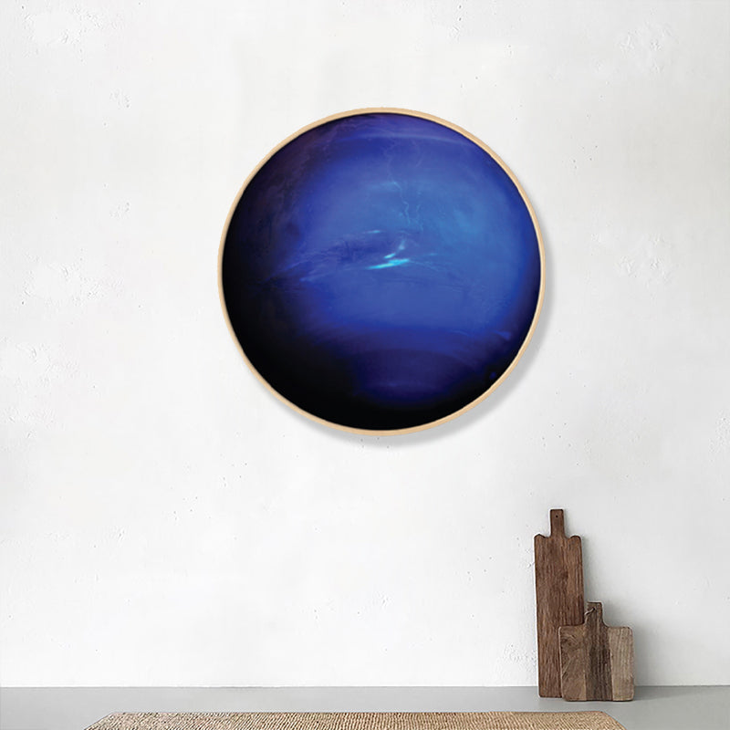 Outer Space Planet Wall Art Kids Textured Bedroom Canvas Print in Soft Color, Optional Sizes Dark Blue Clearhalo 'Art Gallery' 'Canvas Art' 'Kids' Arts' 1860634