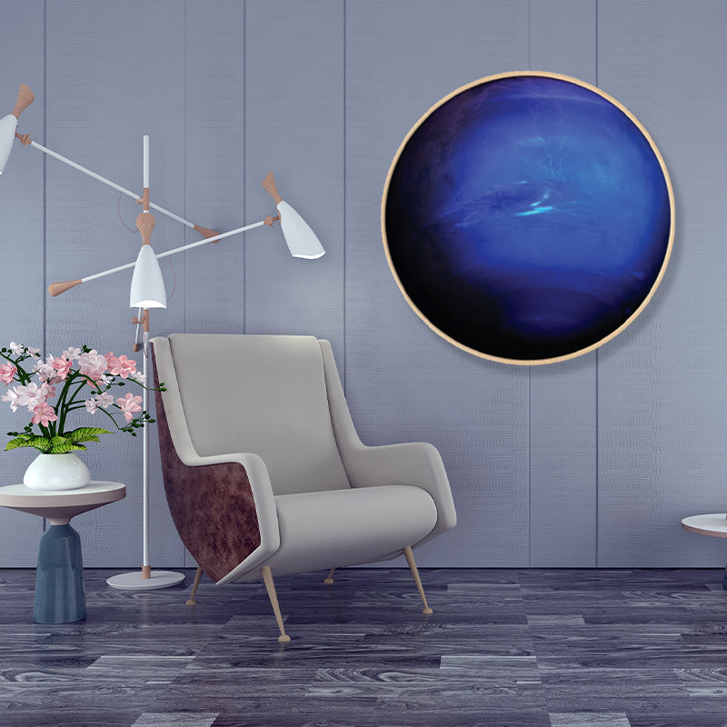 Outer Space Planet Wall Art Kids Textured Bedroom Canvas Print in Soft Color, Optional Sizes Clearhalo 'Art Gallery' 'Canvas Art' 'Kids' Arts' 1860635