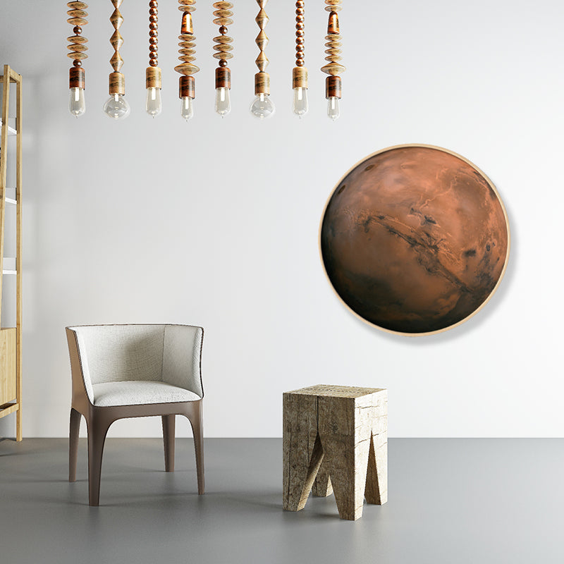 Outer Space Planet Wall Art Kids Textured Bedroom Canvas Print in Soft Color, Optional Sizes Brown Clearhalo 'Art Gallery' 'Canvas Art' 'Kids' Arts' 1860638