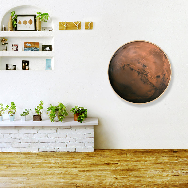 Outer Space Planet Wall Art Kids Textured Bedroom Canvas Print in Soft Color, Optional Sizes Clearhalo 'Art Gallery' 'Canvas Art' 'Kids' Arts' 1860639