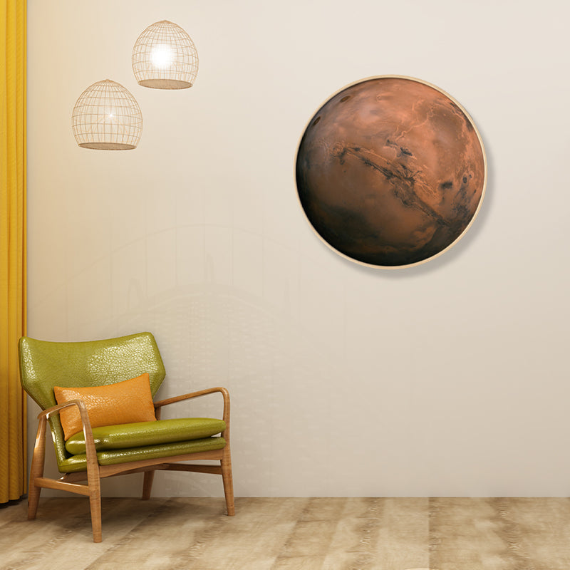 Outer Space Planet Wall Art Kids Textured Bedroom Canvas Print in Soft Color, Optional Sizes Clearhalo 'Art Gallery' 'Canvas Art' 'Kids' Arts' 1860640