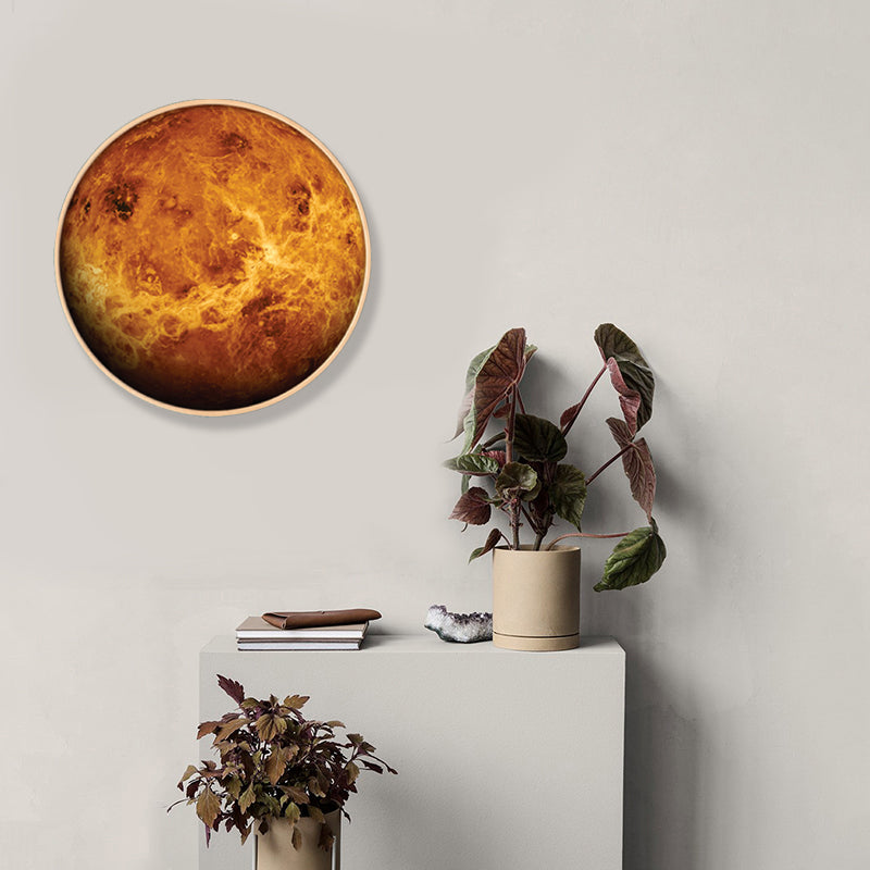 Outer Space Planet Wall Art Kids Textured Bedroom Canvas Print in Soft Color, Optional Sizes Clearhalo 'Art Gallery' 'Canvas Art' 'Kids' Arts' 1860644