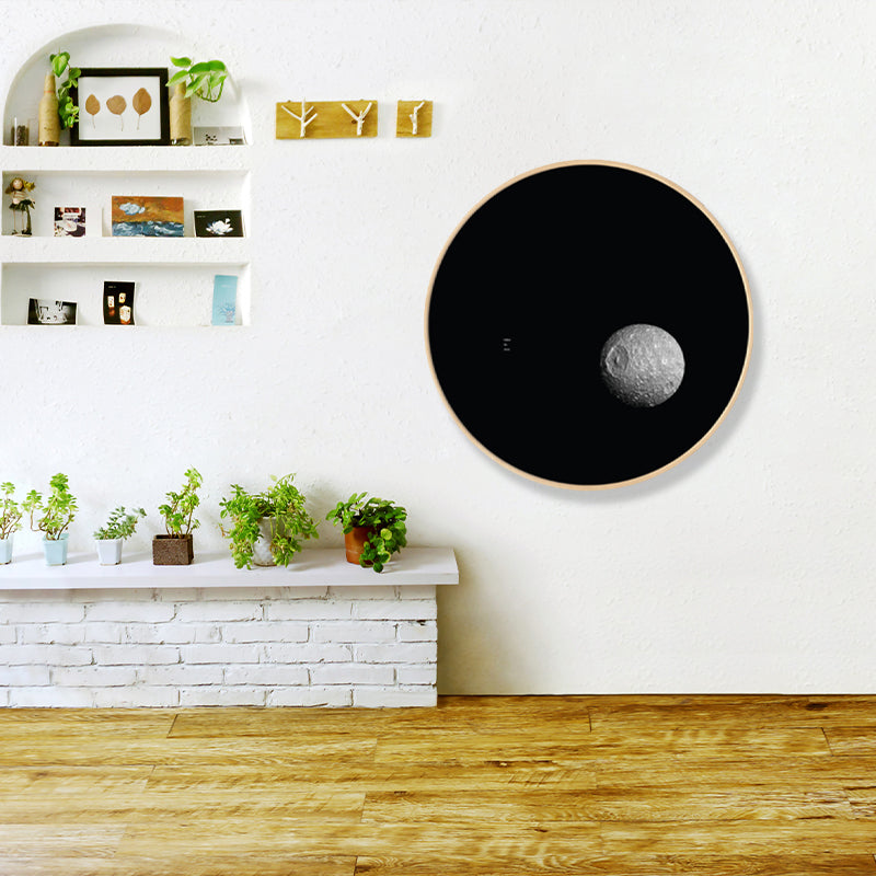 Dark Space Planet Canvas Print Textured Science Fiction Boys Bedroom Wall Art Decor Black Clearhalo 'Art Gallery' 'Canvas Art' 'Kids' Arts' 1860656