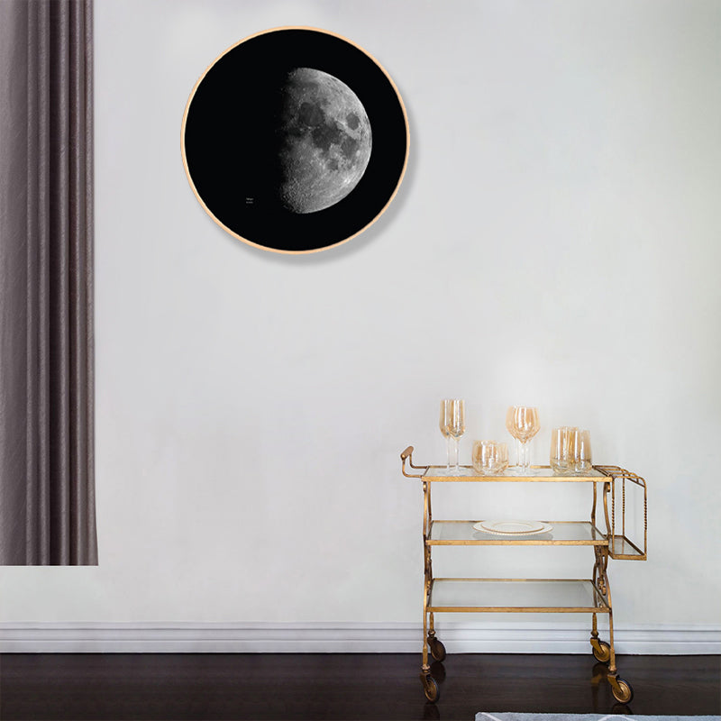 Dark Space Planet Canvas Print Textured Science Fiction Boys Bedroom Wall Art Decor Clearhalo 'Art Gallery' 'Canvas Art' 'Kids' Arts' 1860662