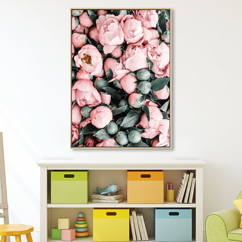 Beautiful Peony Buds Canvas Wall Art for Girls Bedroom, Pink, Multiple Sizes Available - Clearhalo - 'Arts' - 'Canvas Art' - 1860665
