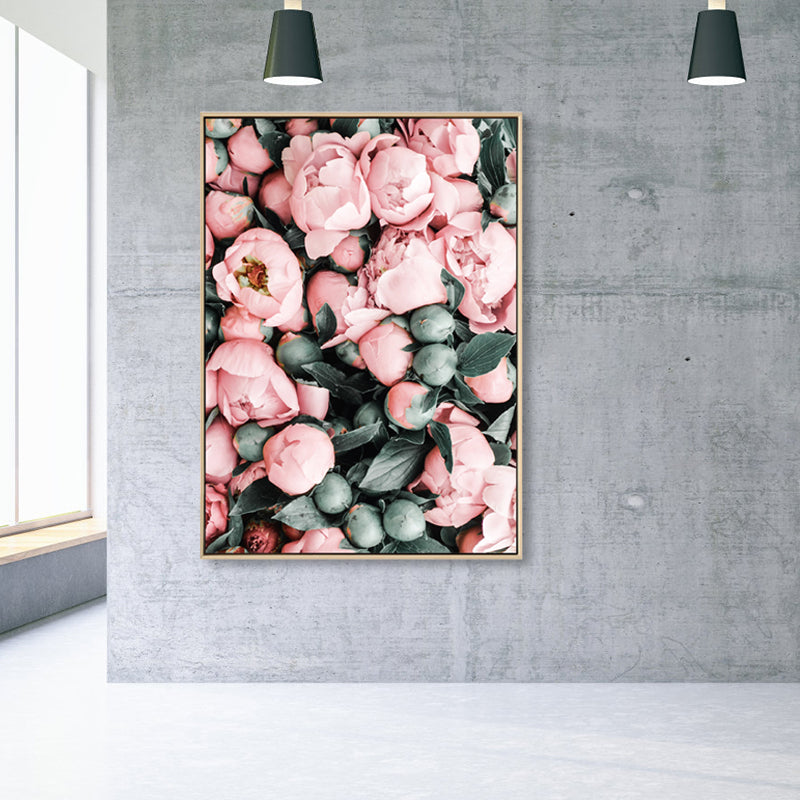 Beautiful Peony Buds Canvas Wall Art for Girls Bedroom, Pink, Multiple Sizes Available - Clearhalo - 'Arts' - 'Canvas Art' - 1860666