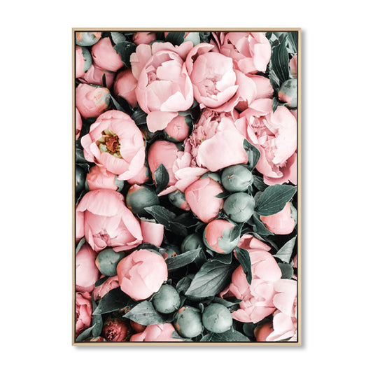 Beautiful Peony Buds Canvas Wall Art for Girls Bedroom, Pink, Multiple Sizes Available - Clearhalo - 'Arts' - 'Canvas Art' - 1860667