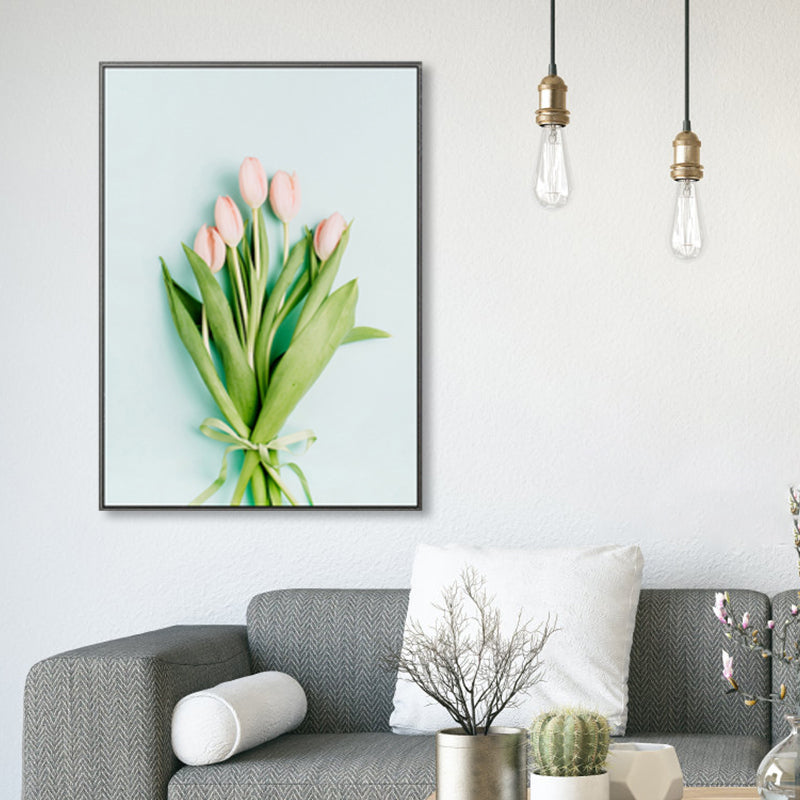 Various Botanical Graphic Wall Decor Soft Color Country Canvas for Guest Room, Multiple Sizes Pink Clearhalo 'Art Gallery' 'Canvas Art' 'Country Art Gallery' 'French Country' 'Rustic' Arts' 1860682