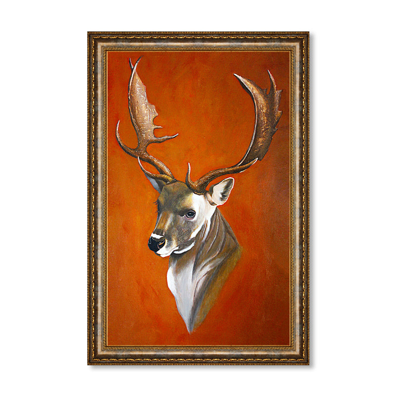 Reindeer Pattern Canvas Print Brown Rustic Stylish Wall Art Decor for Living Room Clearhalo 'Art Gallery' 'Canvas Art' 'Country Art Gallery' 'French Country' 'Rustic' Arts' 1860716