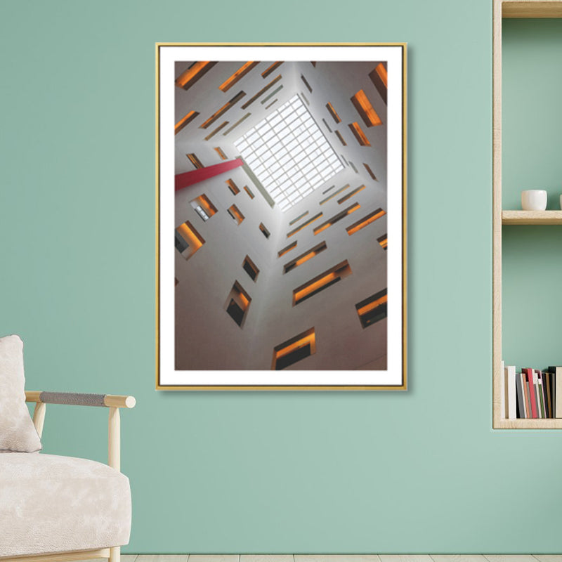 Architecture Interior View Canvas Art Soft Color Contemporary Wall Decor for Home Clearhalo 'Art Gallery' 'Canvas Art' 'Contemporary Art Gallery' 'Modern' Arts' 1860736