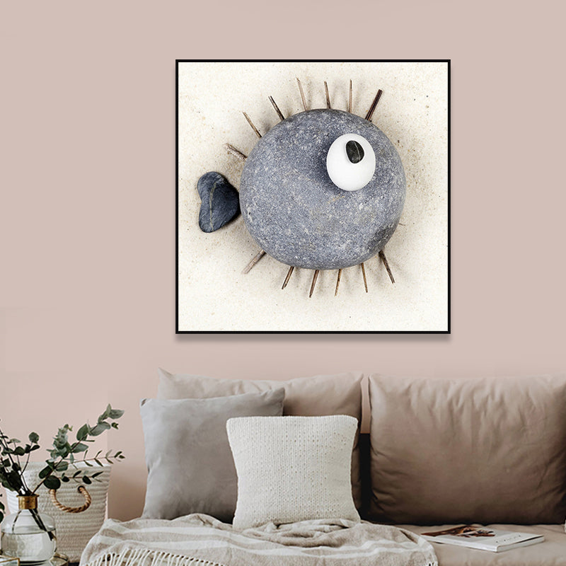 Soft Color Fish Canvas Sea Animal Children's Art Textured Wall Decor for Guest Room Clearhalo 'Art Gallery' 'Canvas Art' 'Kids' Arts' 1860916