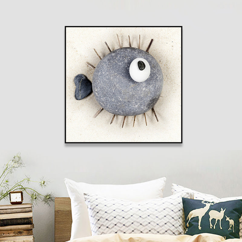 Soft Color Fish Canvas Sea Animal Children's Art Textured Wall Decor for Guest Room Clearhalo 'Art Gallery' 'Canvas Art' 'Kids' Arts' 1860917
