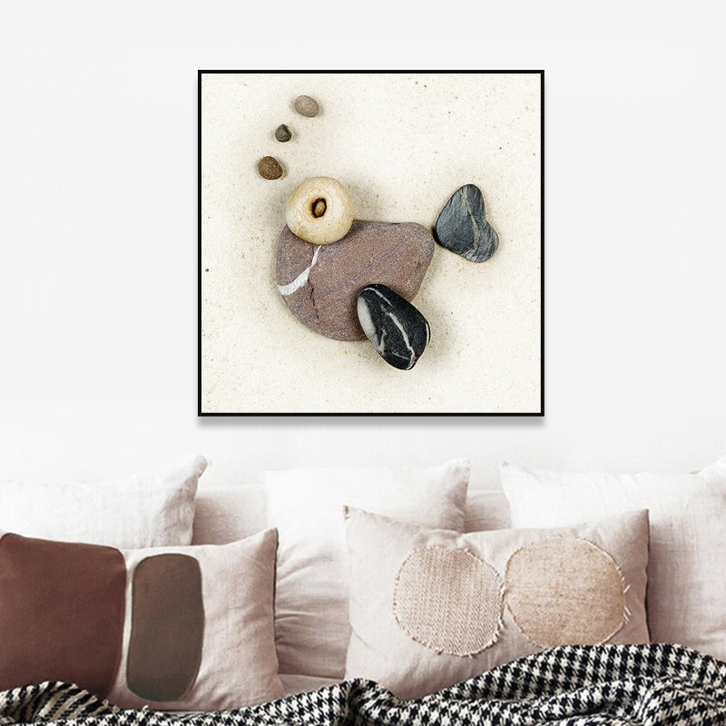 Soft Color Fish Canvas Sea Animal Children's Art Textured Wall Decor ...