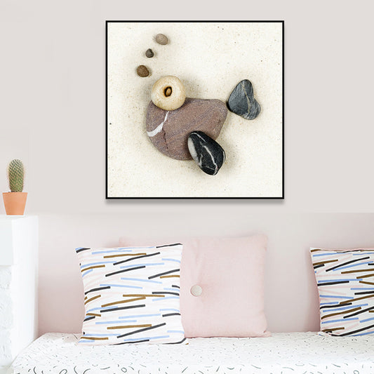 Soft Color Fish Canvas Sea Animal Children's Art Textured Wall Decor for Guest Room Clearhalo 'Art Gallery' 'Canvas Art' 'Kids' Arts' 1860921