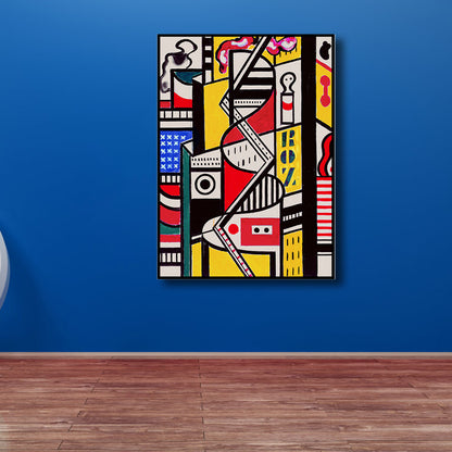 Pop Art Abstract Canvas Print Textured Light Color Wall Decor for House Interior Yellow Clearhalo 'Arts' 'Canvas Art' 1860927