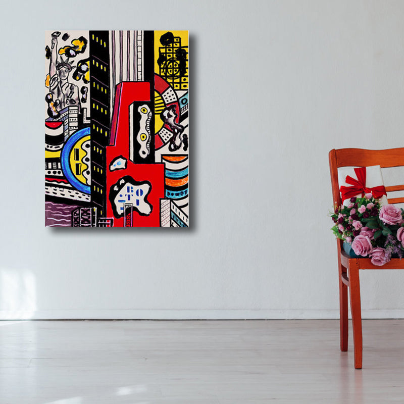 Pop Art Abstract Canvas Print Textured Light Color Wall Decor for House Interior Clearhalo 'Arts' 'Canvas Art' 1860935