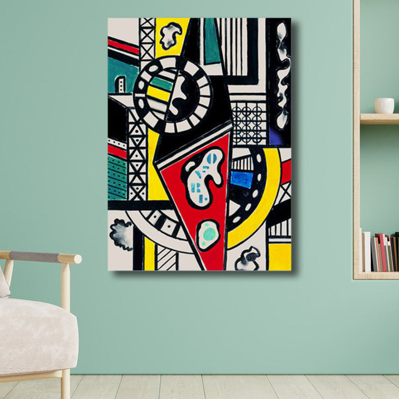 Pop Art Abstract Canvas Print Textured Light Color Wall Decor for House Interior Black Clearhalo 'Arts' 'Canvas Art' 1860937