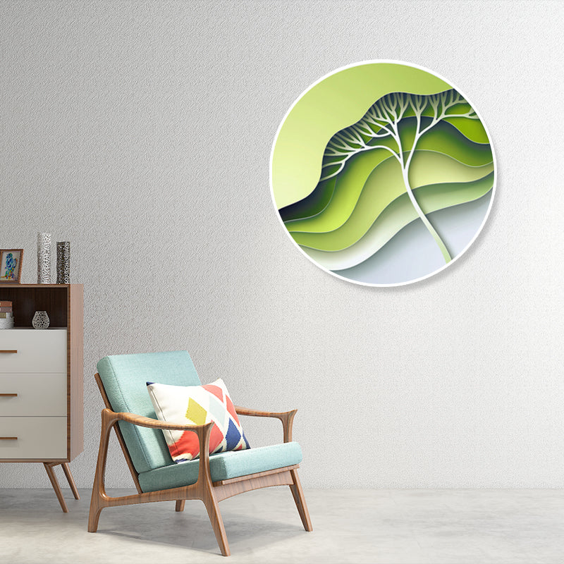 Pastel Color Leaves Wall Decor Botany Nordic Textured Canvas Print for Living Room Green Clearhalo 'Arts' 'Canvas Art' 1861032