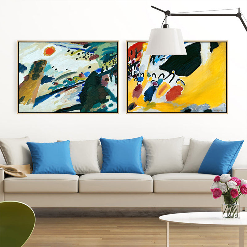 Paintings Abstract Canvas Print Pastel Color Contemporary Art Wall Decor for Living Room Clearhalo 'Arts' 'Canvas Art' 1861054