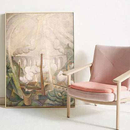 Coconut Tree Canvas Print Cubism Style Natural Landscape Wall Decor in Brown for Lounge Brown Clearhalo 'Arts' 'Canvas Art' 1861109