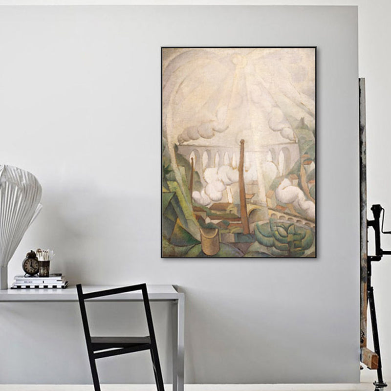 Coconut Tree Canvas Print Cubism Style Natural Landscape Wall Decor in Brown for Lounge Clearhalo 'Arts' 'Canvas Art' 1861111