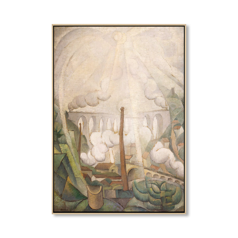 Coconut Tree Canvas Print Cubism Style Natural Landscape Wall Decor in Brown for Lounge Clearhalo 'Arts' 'Canvas Art' 1861112