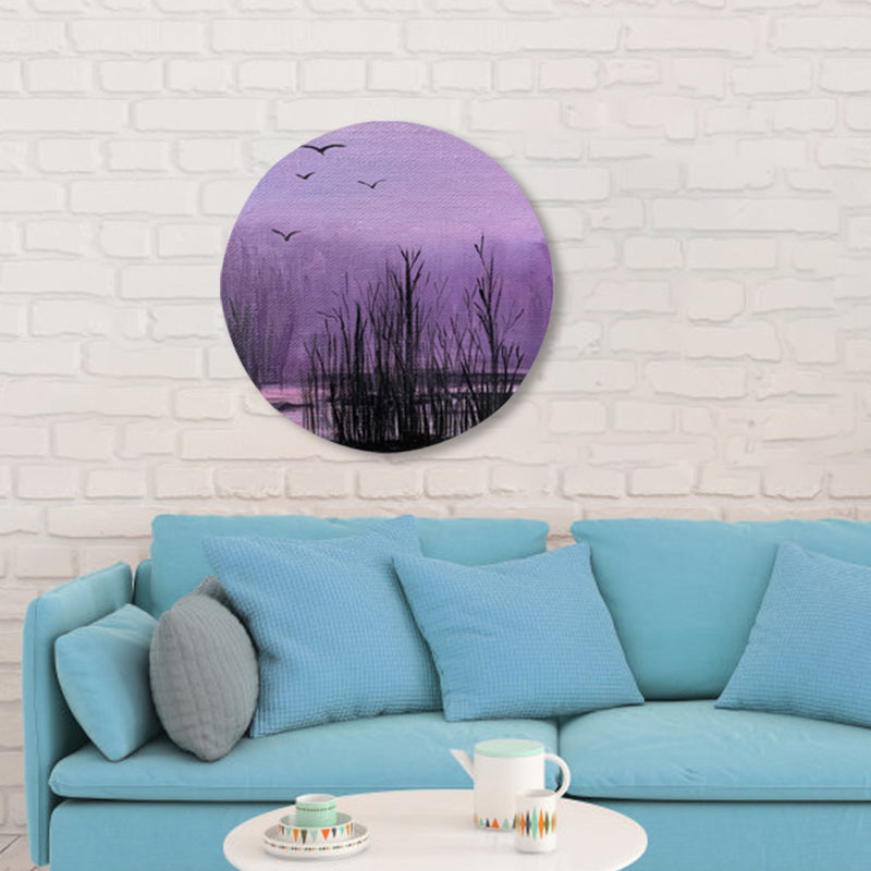 Nightfall Nature Scenery Painting Pastel Color Canvas Print Wall Art for House Decor Clearhalo 'Art Gallery' 'Canvas Art' 'Country Art Gallery' 'French Country' 'Rustic' Arts' 1861126
