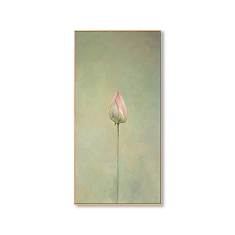 Rural Still Life Lotus Painting Soft Color Textured Canvas Wall Art for Guest Room Clearhalo 'Art Gallery' 'Canvas Art' 'Country Art Gallery' 'French Country' 'Rustic' Arts' 1861146