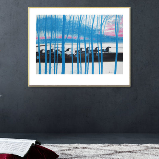 Paarden muur kunst decor impressionisme prachtig landschap canvas print in lichte kleur