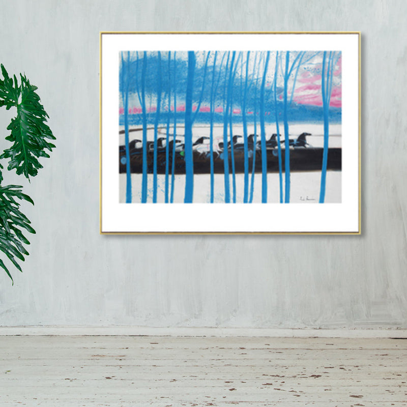 Horses Wall Art Decor Impressionism Beautiful Landscape Canvas Print in Light Color Clearhalo 'Arts' 'Canvas Art' 1861160